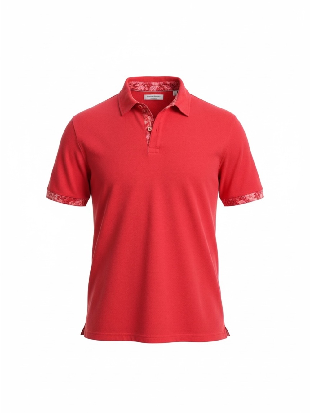 Tommy Bahama Red Short-Sleeve Polo with Patterned Trim